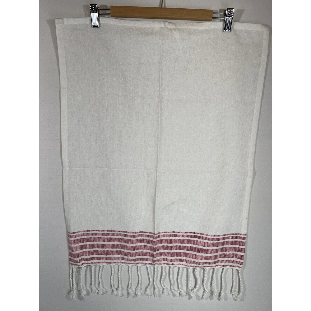 Simba Global Tea Towel Cotton Red‎ White Kitchen Cottagecore Farmhouse
